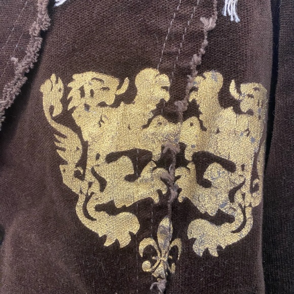 Miss Me Gold Collection brown Velvet Jacket Blazer size medium - Picture 4 of 7